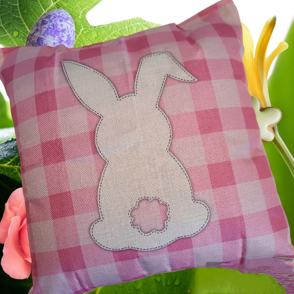 Easter Bunny Plaid Pillowcase Cover Accent decor